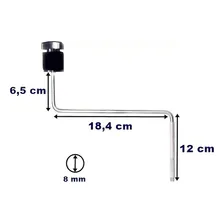 Haste Para Prato Cromado Para Fixar Em Rack Torelli Ta 175 Foto mini  2