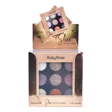 Hb-8407g Paleta Shine Glitter Cremoso Com 12 Unidades Ruby Rose Foto mini 4