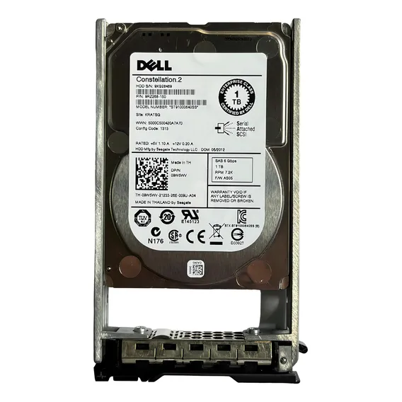 Hd Dell 1tb 7.2k Sas 2.5 6g 9w5wv 09w5wv Foto 1