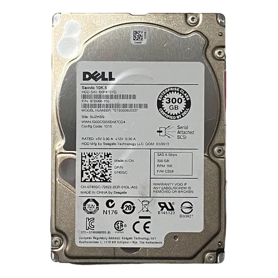 Hd Dell 300gb 10k Sas 2.5 6g St9300605ss 0745gc 745gc S gaveta Cor Prateado Foto 1