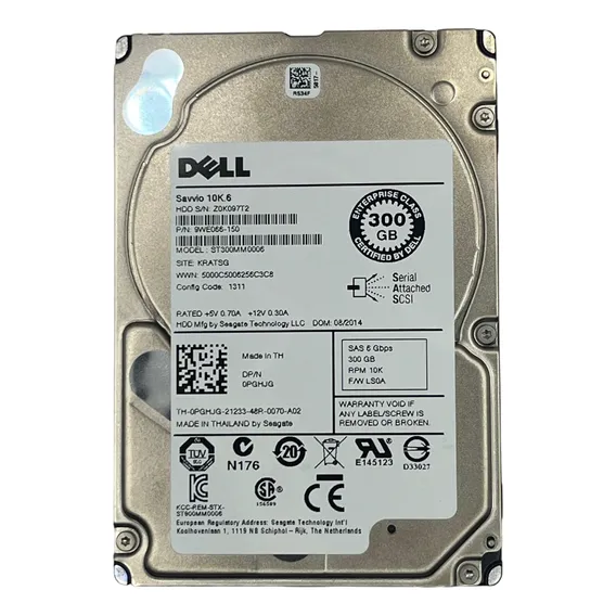 Hd Dell 300gb Sas 10k 6gb 2,5 St300mm0006 9we066-150 0pghjg Cor Prateado Foto 1