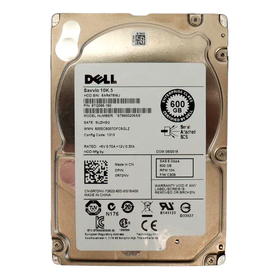 Hd Dell 600gb 10k.5 Sas St9600205ss 0r72nv S gaveta Cor Prateado Foto 1