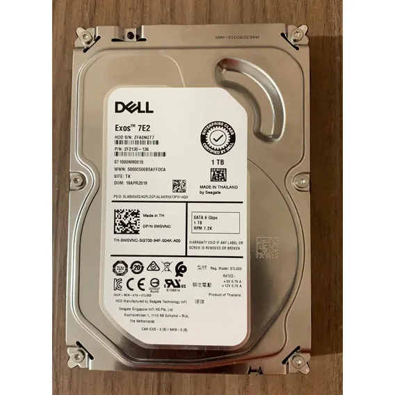 Hd Dell Exos 7e2 1tb St1000nm0018 7.2k 128m 6gb/s Sata 0W0VNC Cor Prateado Foto 1