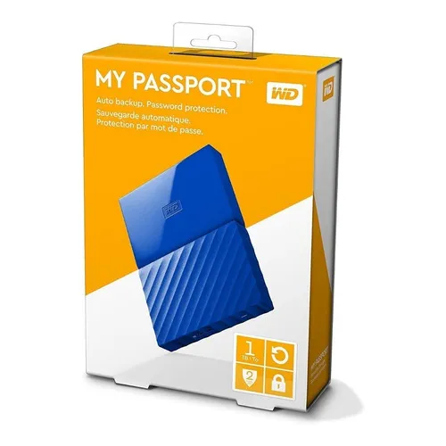 Hd Externo 1tb Portatil Wd My Passport Usb3.0 - Azul Foto 1