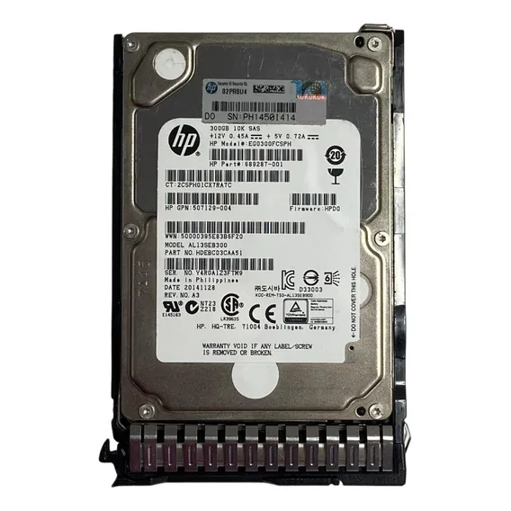 Hd Hp 300gb 10k 2.5 6g Sas 689287-001 507129-004 652566-001 507119-004 * Cor Prateado Foto 1