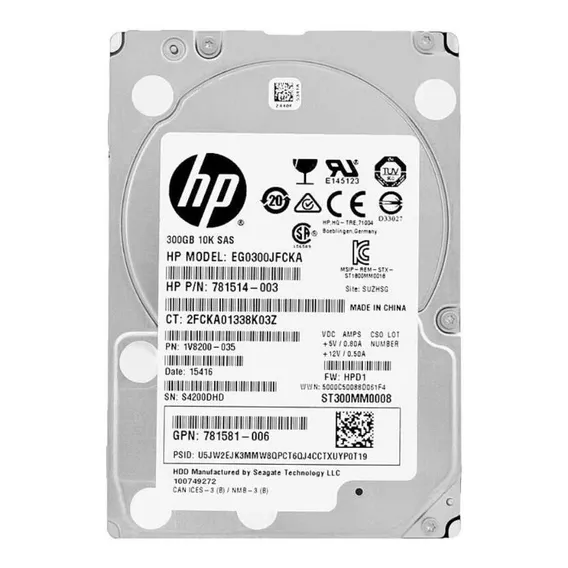 Hd Hp 300gb Sas 2,5 10k - Eg0300jfcka Foto 1