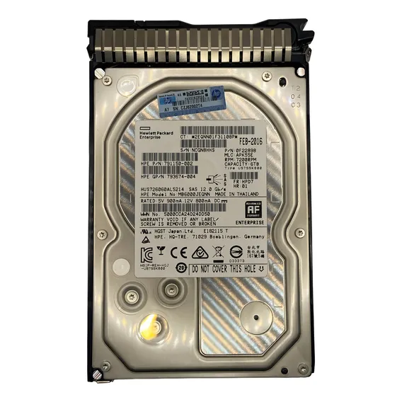 Hd Hp 6tb 3,5 12g 7.2k Sas 793764 793674-004 793671-b21 791150-002 * Cor Prateado Foto 1