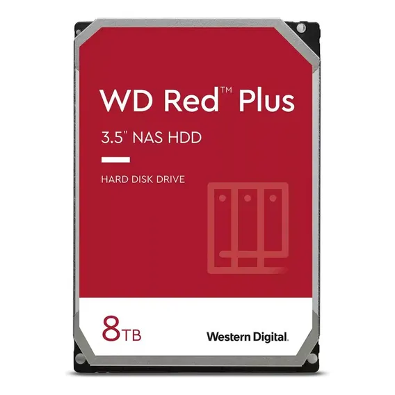 Hd Nas Wd 8tb Red Plus Sata 5640rpm 256mb 3,5 - Wd80efpx Cor Prateado Foto 1
