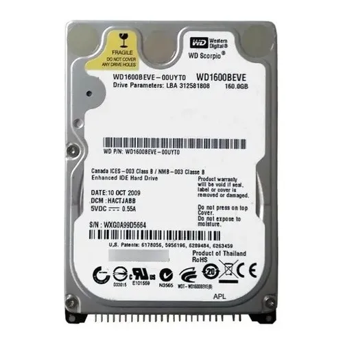 Hd Notebook Wd Scorpion Western Ide 160gb 5400 Rpm/8m Hdd Hard Foto 1