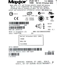 Hd Sas 146gb 10k 3.5 Dell Pn 0m8033 Dell Maxtor Atlas 10k 3,5 8,89cm P/n 0m8033 Cor Prata Foto mini  2