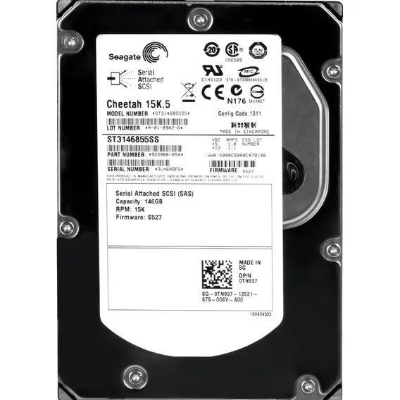 Hd Sas Dell 146gb 15k 3.5 0tn937 Tn937 St3146855ss Cor Prateado Foto 1