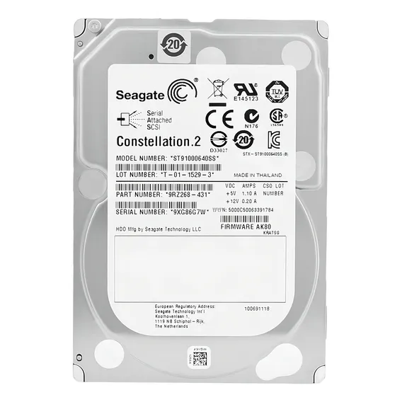 Hd Sas Seagate 1tb Constellation.2 St91000640ss 9rz268-031 Cor Prateado Foto 1