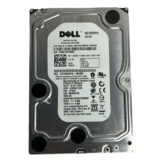 Hd Sata Dell 050xv4 1tb 7.2k 32mb Sata 3.5 Wd 1002fbys 50xv4 Foto 1