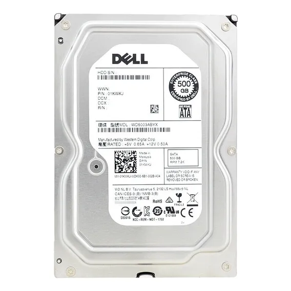 Hd Sata Dell 500gb Enterprise 7.2k 3.5 01kwkj 1kwkj Cor Prateado Foto 1