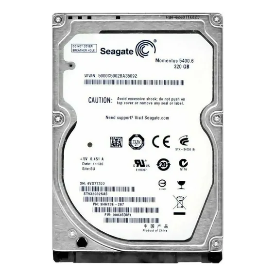 Hd Sata Seagate 320gb 5.4k 2.5 Momentus St9320325as Notebook Cor Prateado Foto 1