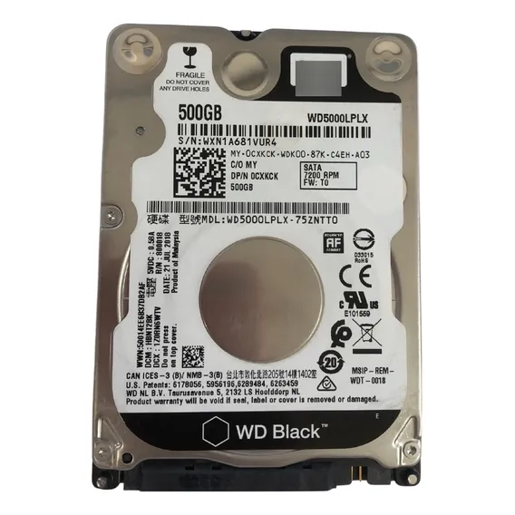 Hd Wester Digital 2.5 Wd Black 500gb Foto 1