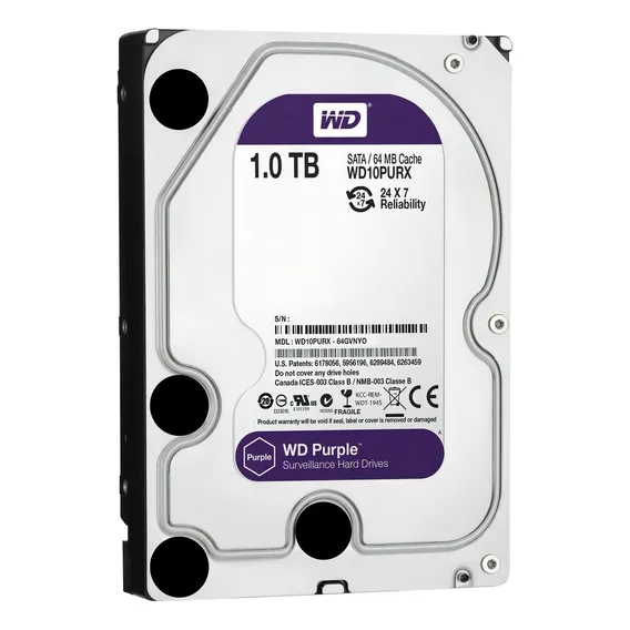 HD Western Digital 1TB WD Purple Surveillance SATA 64MB Cache - WD10PURZ Foto 1