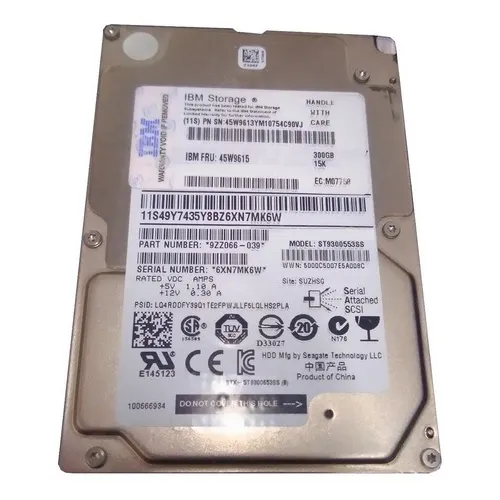 Hdd Ibm 300gb Sas 15k 6gb 2.5 Fru 45w9615 Servidores Ibm Cor Prateado Foto 1