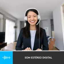 Headset com fio USB Logitech H390 Branco Foto mini 4