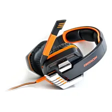 Headset Gamer Iluminado Microdigi Md-h2122d Cor Preto Cor da luz Laranja Foto mini 3