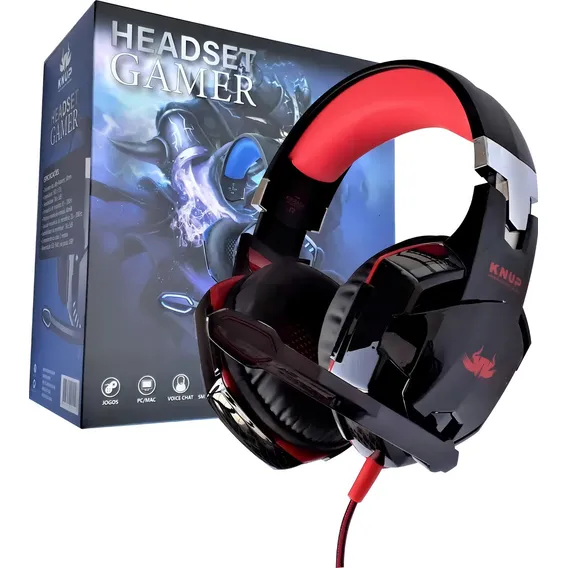 Headset Gamer Knup Kp-455a Vermelho Foto 1
