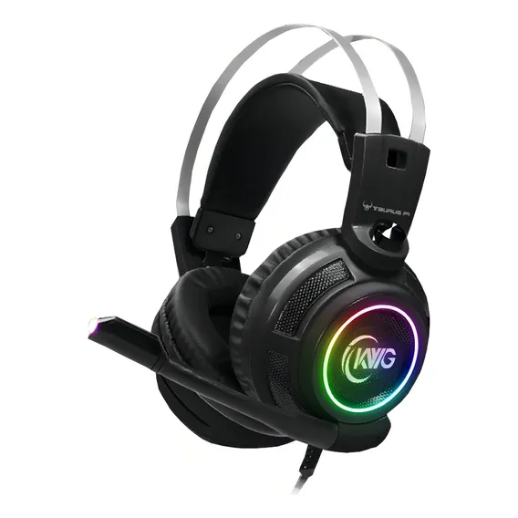 Headset Gamer Kwg Taurus P1 Preto Rgb Usb - Taurus P1 Rgb Foto 1