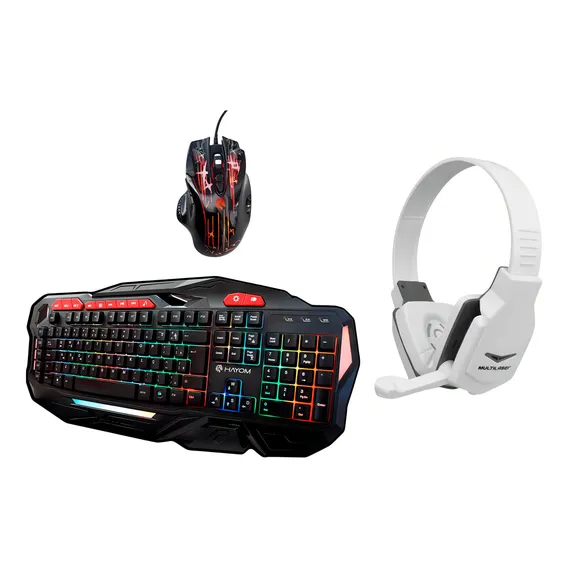 Headset Gamer Mouse Com Fio Teclado Semi Mecânico Rgb Foto 1