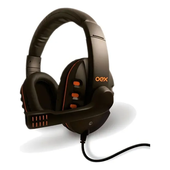 Headset Gamer Oex Hs200 Preto E Laranja C/ Microfone Gaming Foto 1