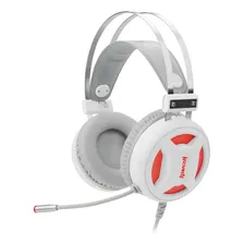 Headset Gamer Redragon Minos Overear 7.1 Surround Usb Branco Luz Vermelho Foto mini 1