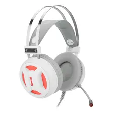 Headset Gamer Redragon Minos Overear 7.1 Surround Usb Branco Luz Vermelho Foto mini 3