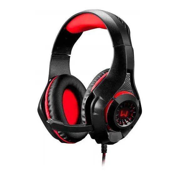 Headset Gamer Warrior Rama Ph219 P3+usb Adaptador P2 Led Cor Vermelho Foto 1