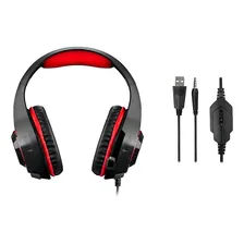 Headset Gamer Warrior Rama Ph219 P3+usb Adaptador P2 Led Cor Vermelho Foto mini  3