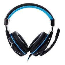 Headset Pro Gamer Stereo Hoopson Ga-2 Led Usb Cor Preto e azul Foto mini 4
