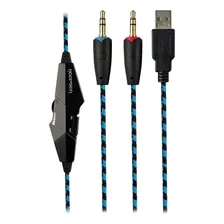 Headset Pro Gamer Stereo Hoopson Ga-2 Led Usb Cor Preto e azul Foto mini 2