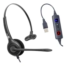 Headset Usb Voip C/ Cancelador De Ruídos Mod. Premium Fp 350 Cor Preto Foto  mini 1