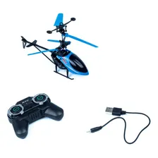 Helic贸ptero de controle remoto azul Foto mini 1