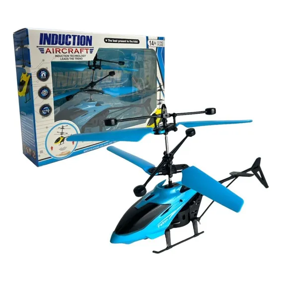 Helicóptero Voa C/sensor Infravermelho Recarregável Cabo Usb Cor Azul Foto 1
