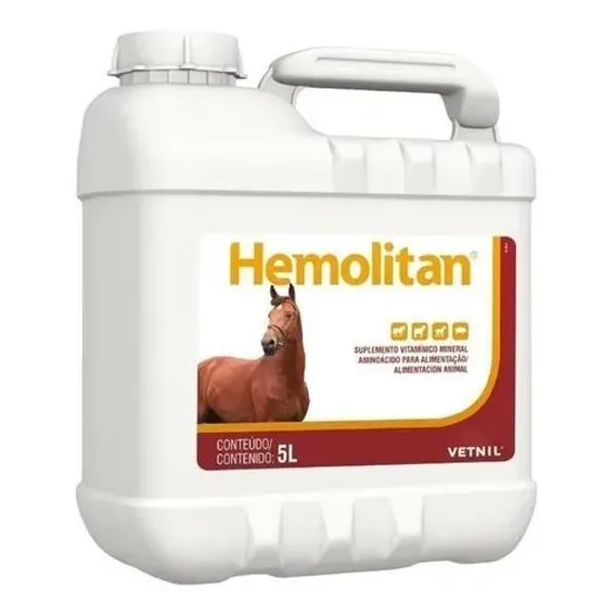 Hemolitan 5 Litros Suplemento Vitamínico Equinos Vetnil Foto 1
