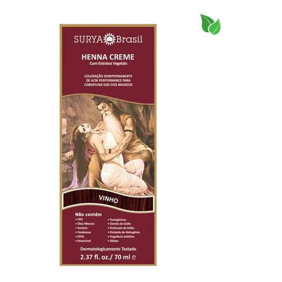 Henna creme Surya Brasil tom burgundy Vinho 70ml Foto 1