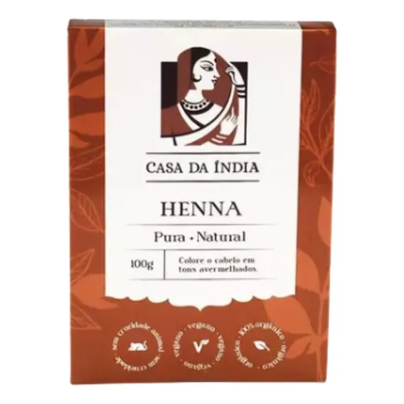 Henna Indiana Para Cabelos 100% Natural Casa Da Índia Foto 1