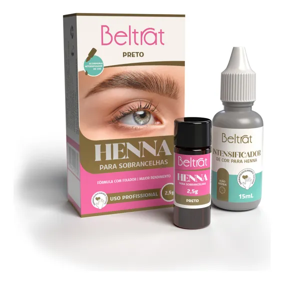 Henna P/ Sobrancelha + Intensificador De Cor 2,5g - Beltrat Cor Preto Foto 1