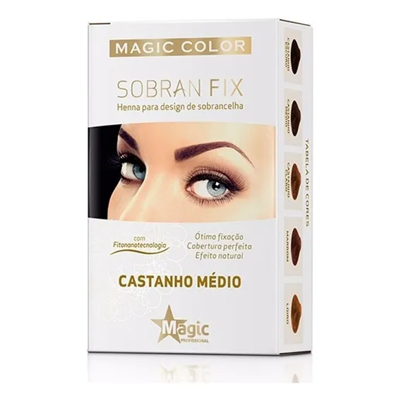 Henna P/ Sobrancelhas Sobran Fix Magic Color Castanho Médio Foto 1