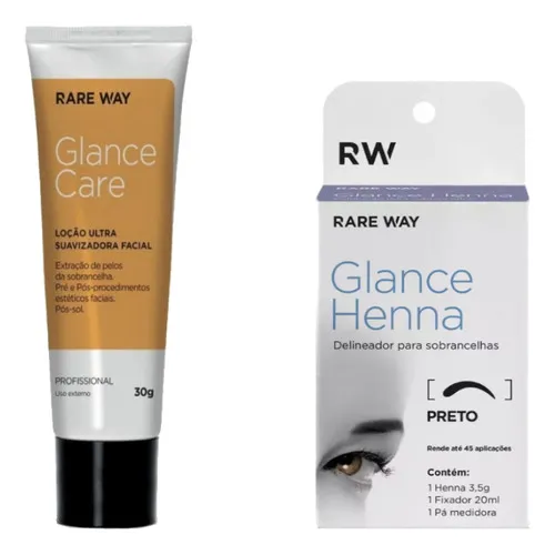 Henna Para Sobrancelha Glance Rare Way Loção Suavizadora 30g Cor Preto Foto 1