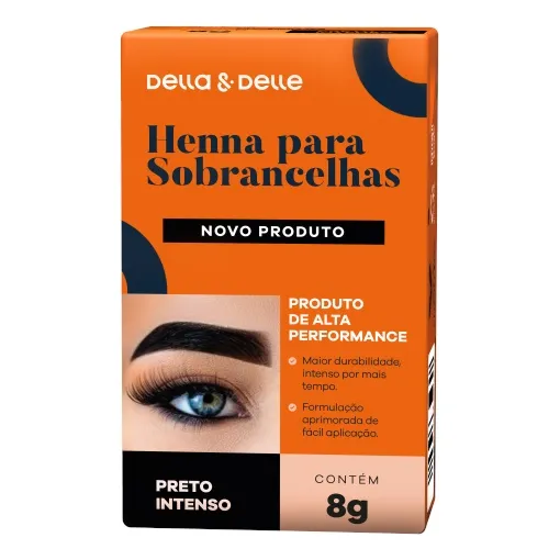 Henna Para Sobrancelhas Della & Delle 8g Cor Preto Intenso Foto 1