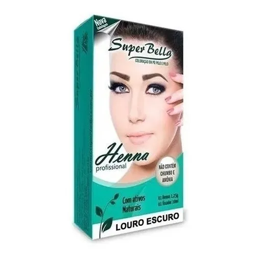 Henna para sobrancelhas super bella Super Bella henna para sobrancelha Henna Super Bella tom louro escuro para sobrancelhas x 1.25g Foto 1