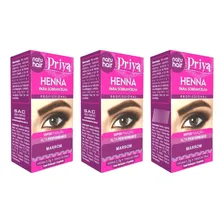 Henna Sobrancelhas Priya Natuhair 1,5g Marrom - Kit C/ 3un Foto mini 1