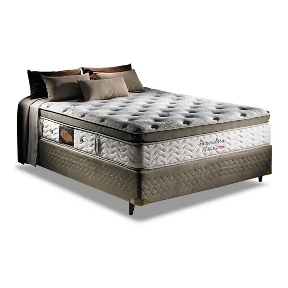 Herval Imperatore Eco Bamboo - Bege - Casal - 188 cm - 138 cm (Inclui: Com base dividida) Foto 1