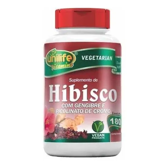 Hibisco Com Gengibre 180 Comprimidos 500mg Unilife Foto 1