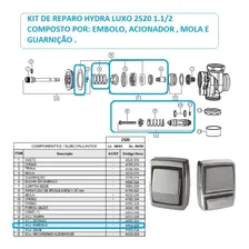 Hidra Luxo Master Hydra reparo completo valvula descarga Foto mini  2