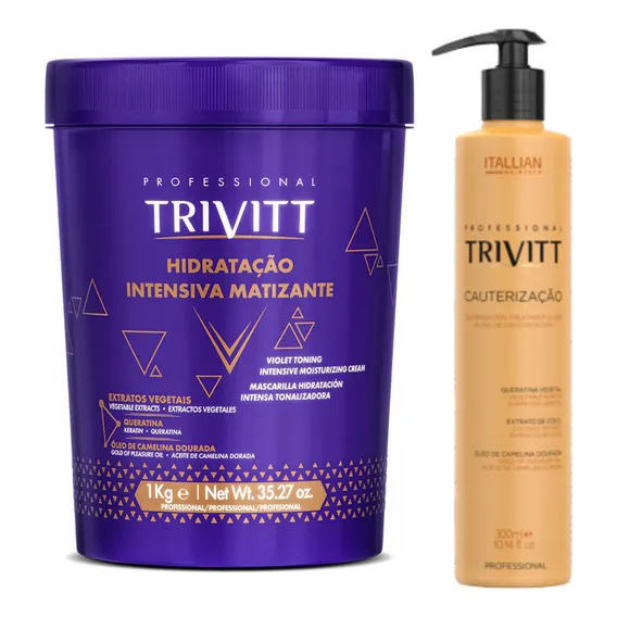 Hidratação Intensiva Matizante Trivitt 1kg + Cauterizaçã Foto 1